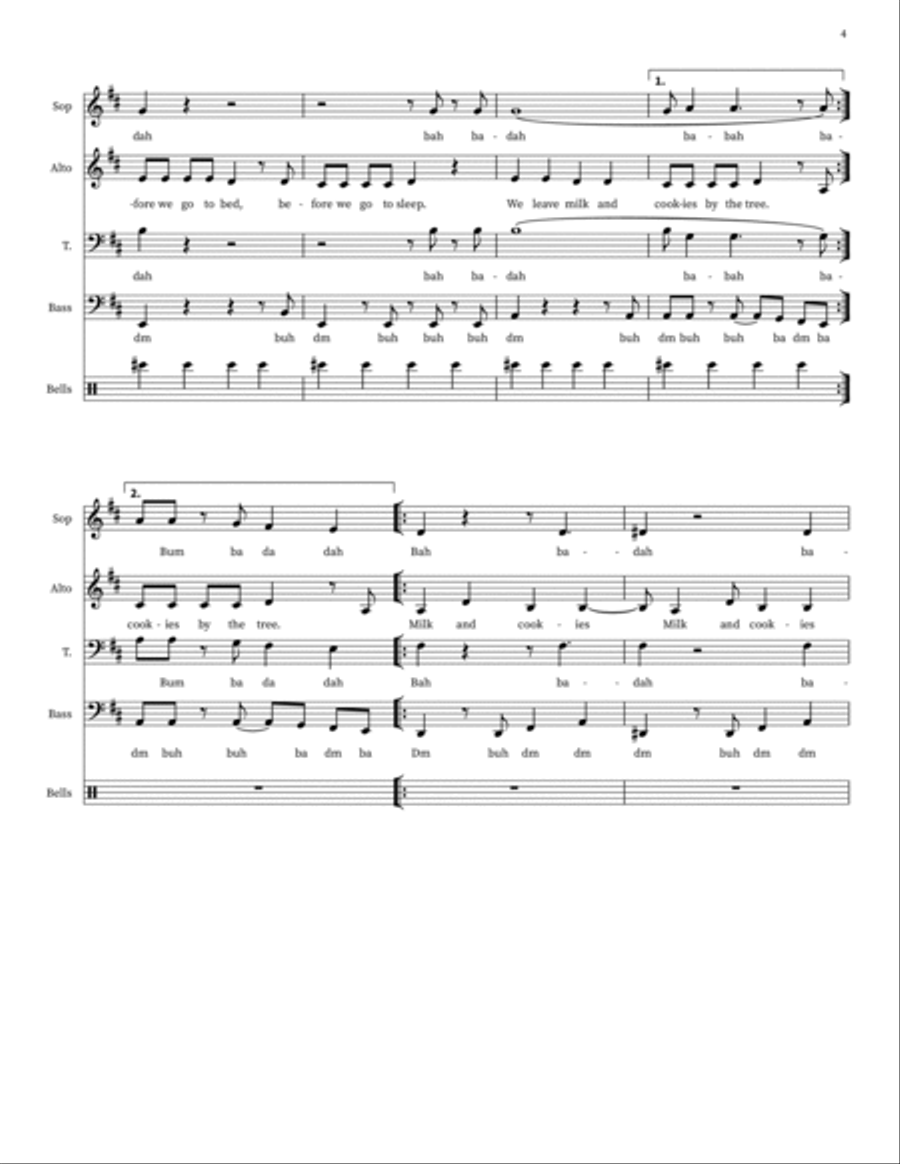 Milk and Cookies (Super Simple Songs) 4-Part scores gallery preview page 4
