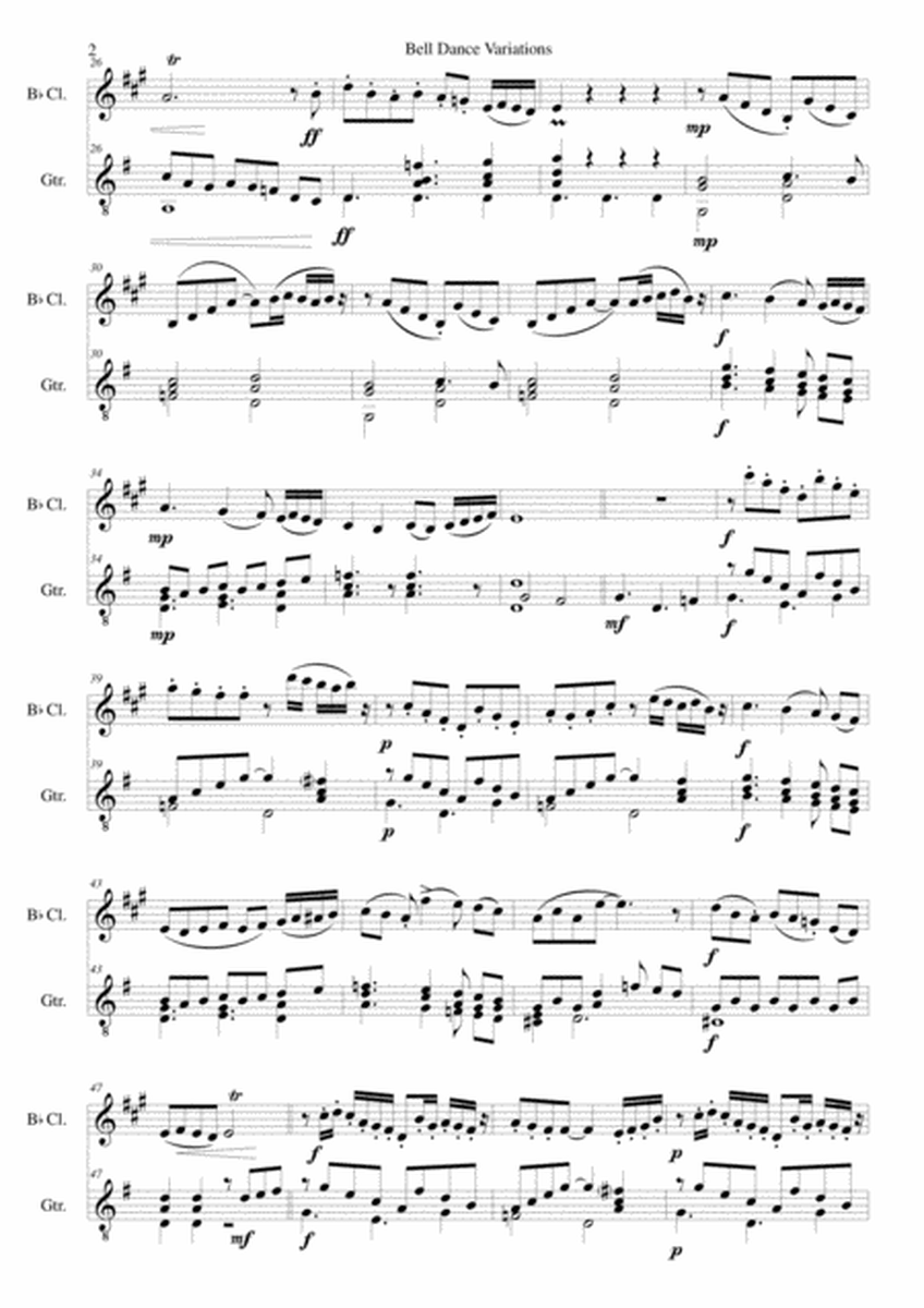Bell Dance Variations for clarinet and guitar image number null