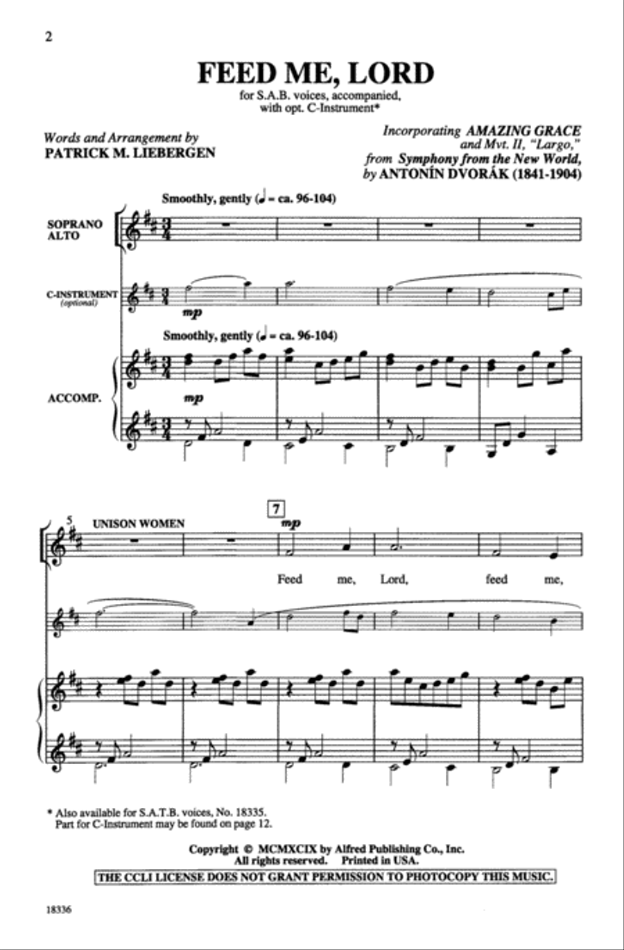 Feed Me, Lord 3-Part scores gallery preview page 2