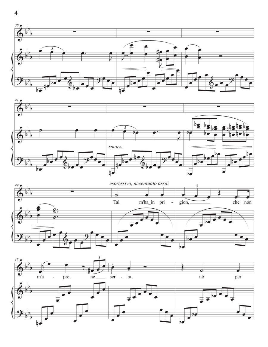 LISZT: Pace non trovo, S. 270 (first version, transposed to E-flat major) Piano, Vocal scores gallery preview page 5