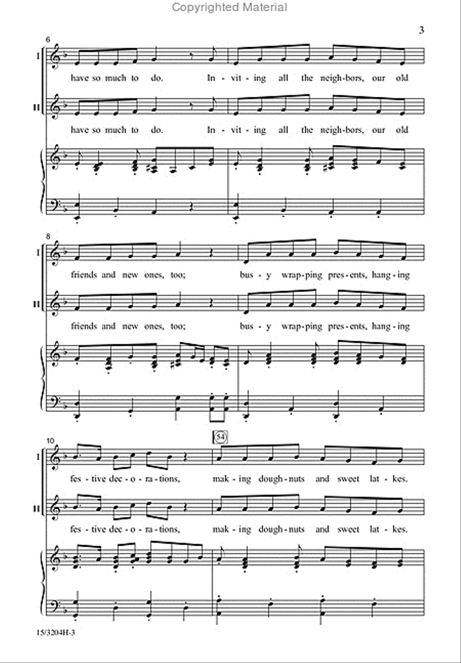 The Holiday of Hanukkah Unison Choir scores gallery preview page 3