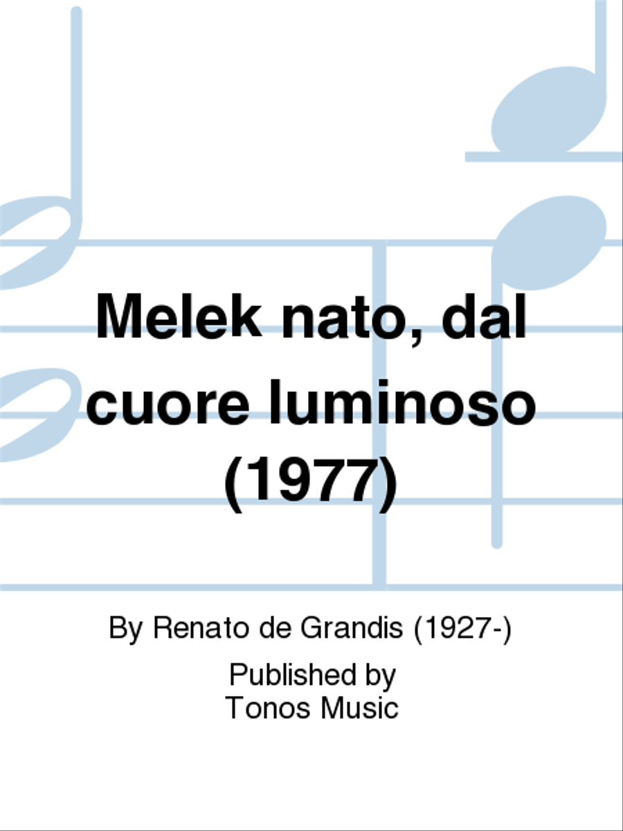 Melek nato, dal cuore luminoso (1977) Flute scores gallery preview page 1