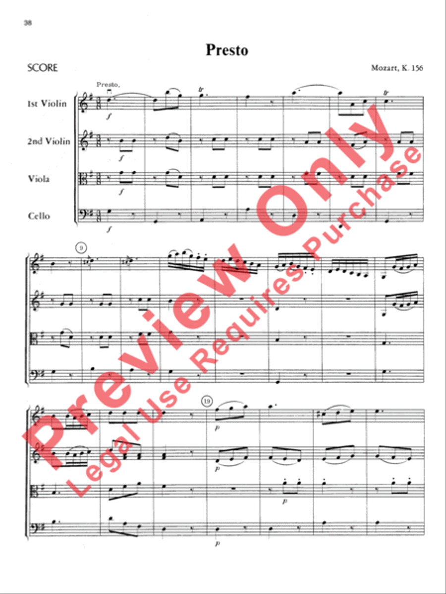 Mozart String Quartets String Quartet scores gallery preview page 39