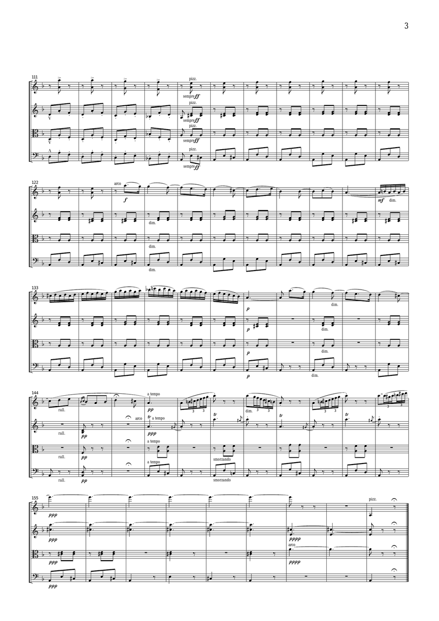Bizet Aragonaise from Carmen, for string quartet, CB101 String Quartet scores gallery preview page 3