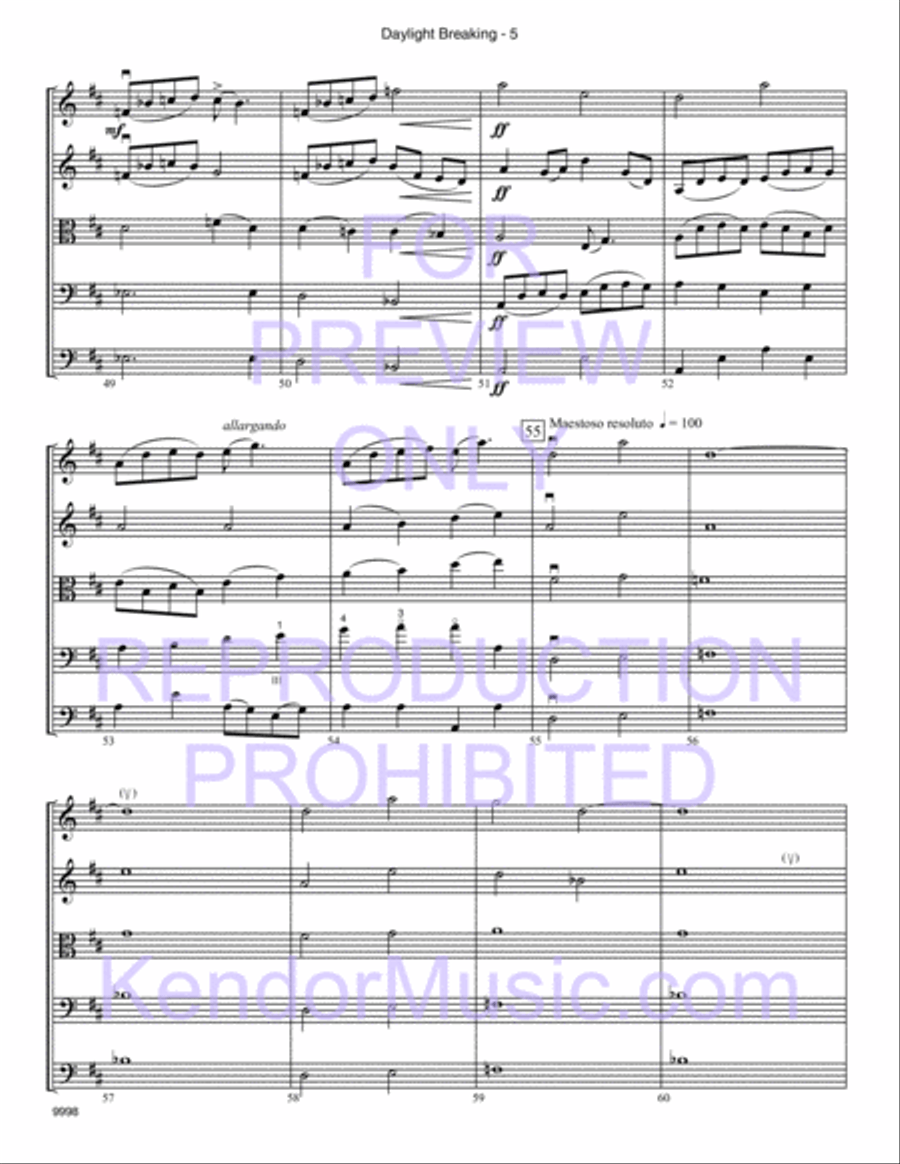 Daylight Breaking by Deborah Baker Monday String Orchestra - Sheet Music page 6
