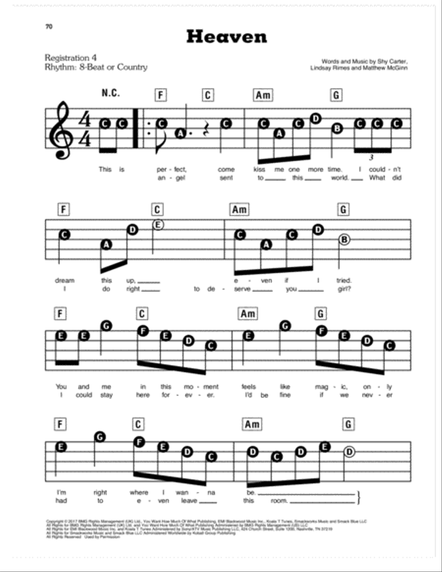 Heaven Electronic Keyboard scores gallery preview page 1