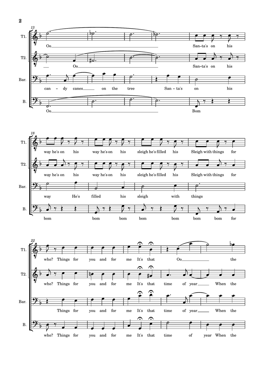 The Christmas Waltz TTBB scores gallery preview page 2