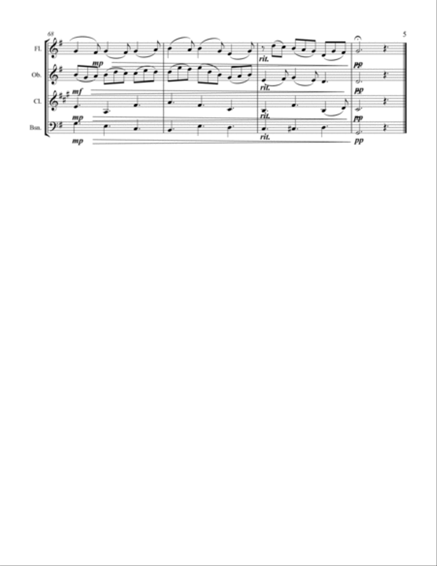 Bach - Jesu, Joy of Man’s Desiring (for Woodwind Quartet) Woodwind Quartet scores gallery preview page 6