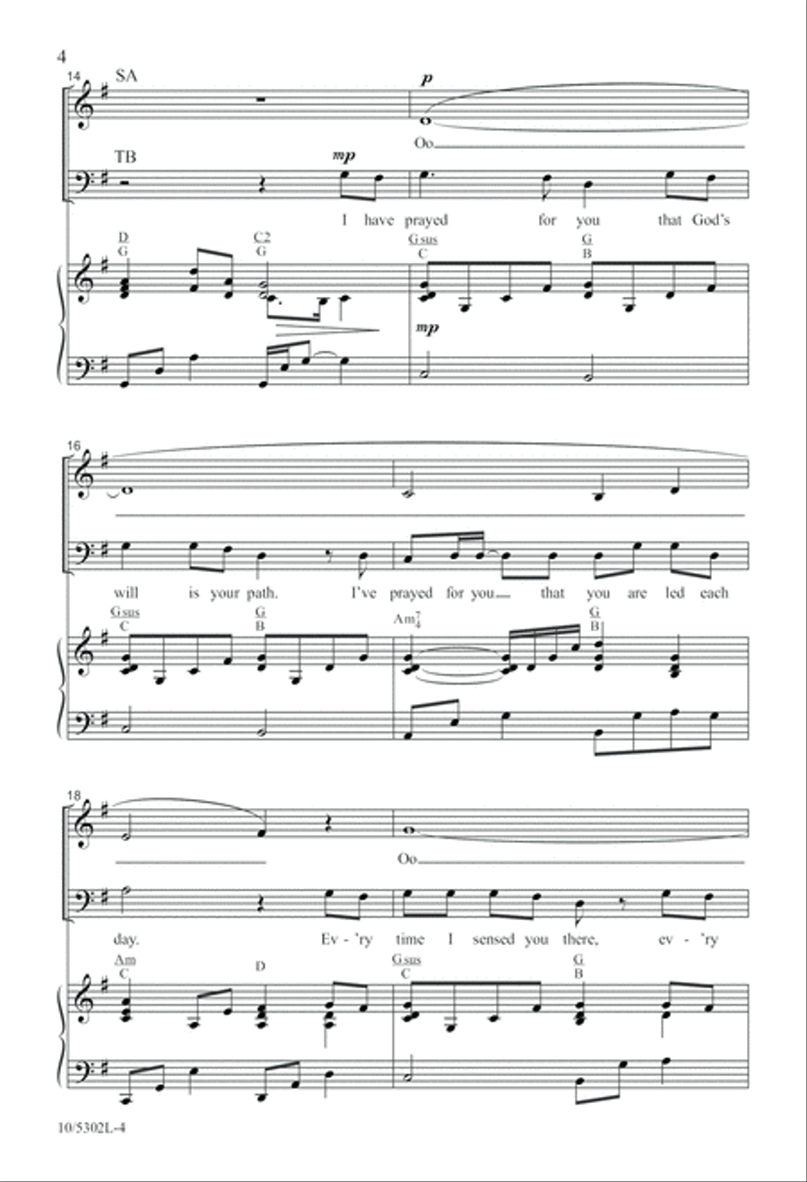 I Will Pray for You I Will Pray for You 4-Part scores gallery preview page 4
