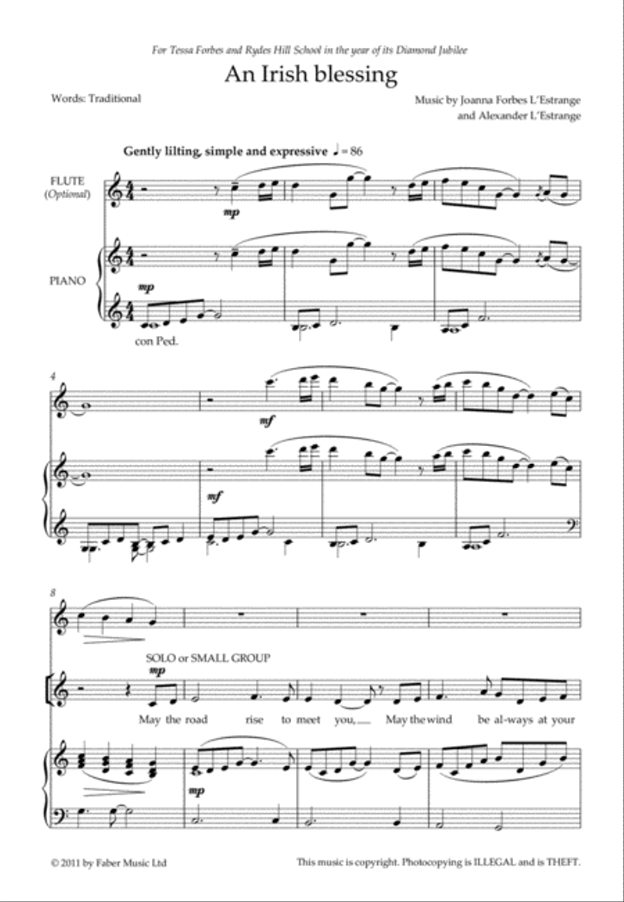 An Irish Blessing 4-Part scores gallery preview page 2