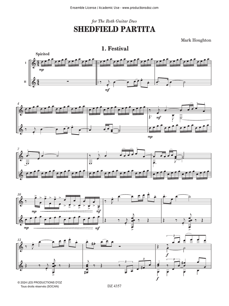 Shedfield Partita Classical Guitar scores gallery preview page 3