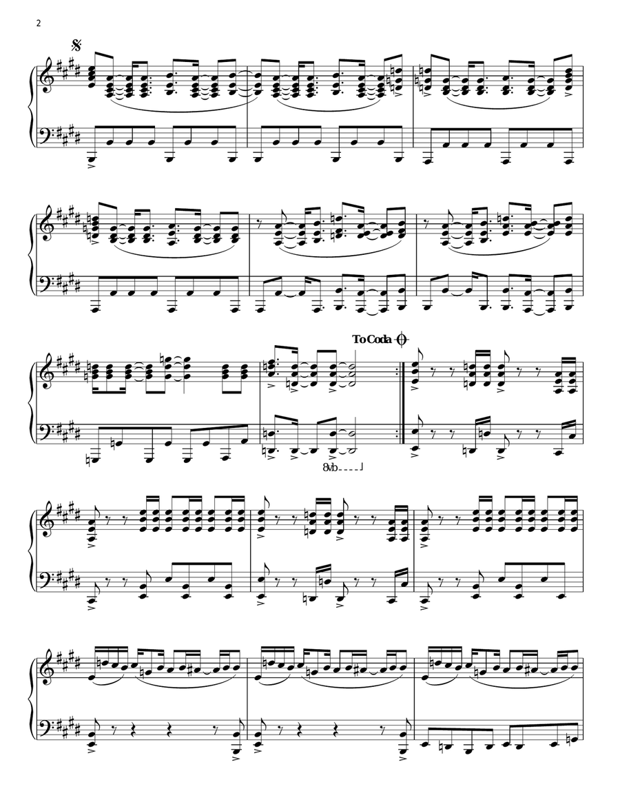 Back In Black Piano Solo scores gallery preview page 2