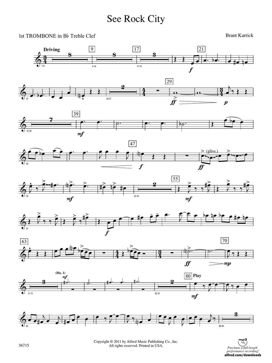See Rock City: (World Part) 1st B-flat Trombone T.C.