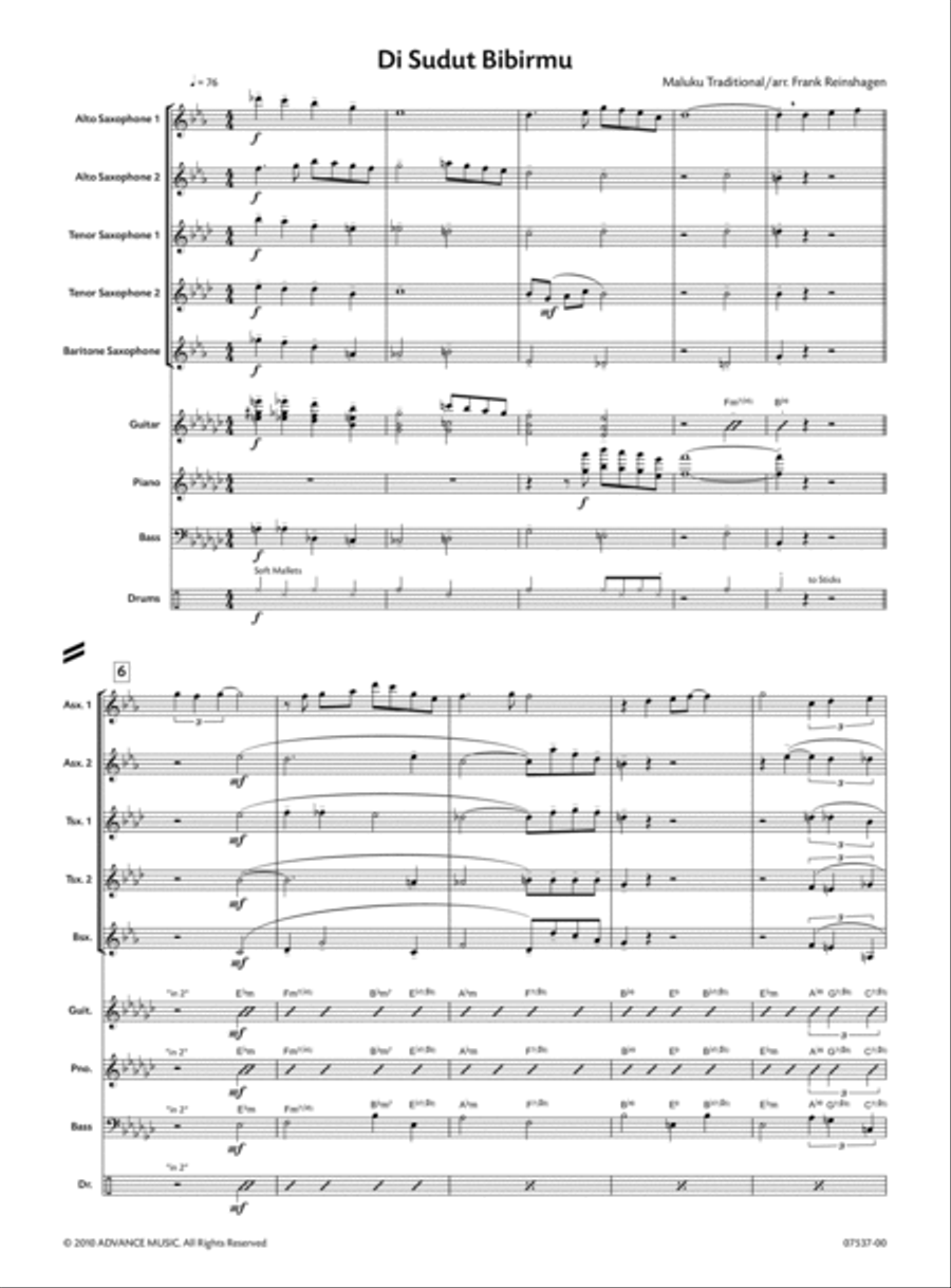 Di Sudut Bibirmu Di Sudut Bibirmu Saxophone Quintet scores gallery preview page 2