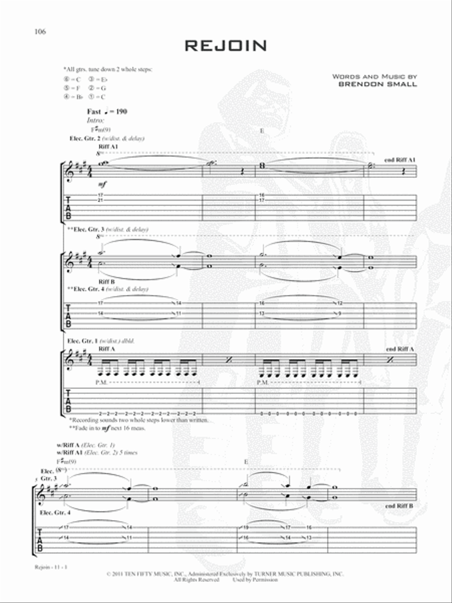 Dethklok -- Dethalbum III Electric Guitar scores gallery preview page 4