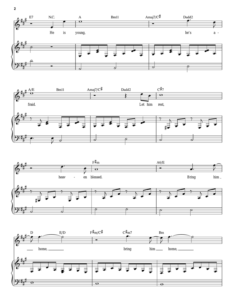 Bring Him Home Piano, Vocal scores gallery preview page 2