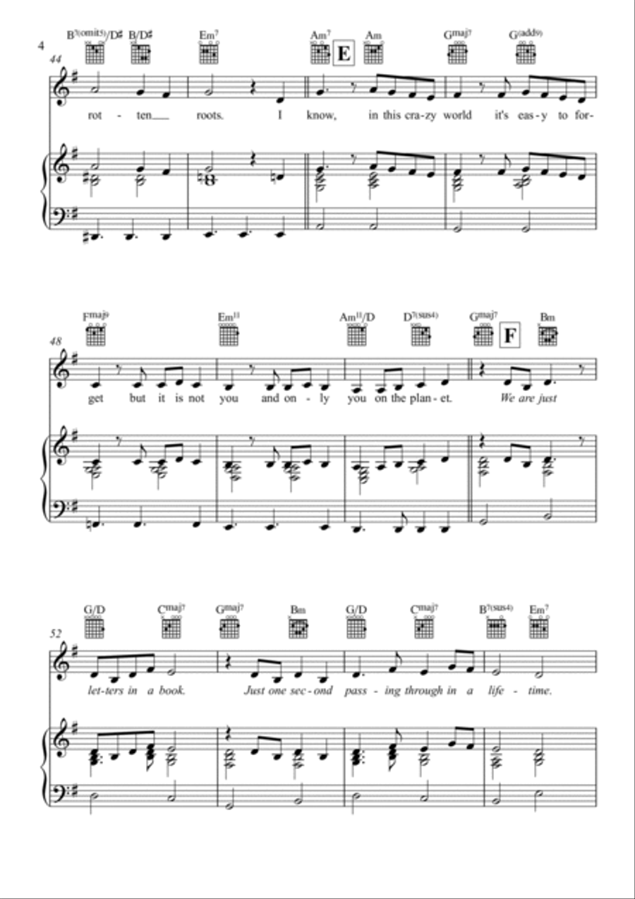 Letters In A Book Piano, Vocal, Guitar scores gallery preview page 4