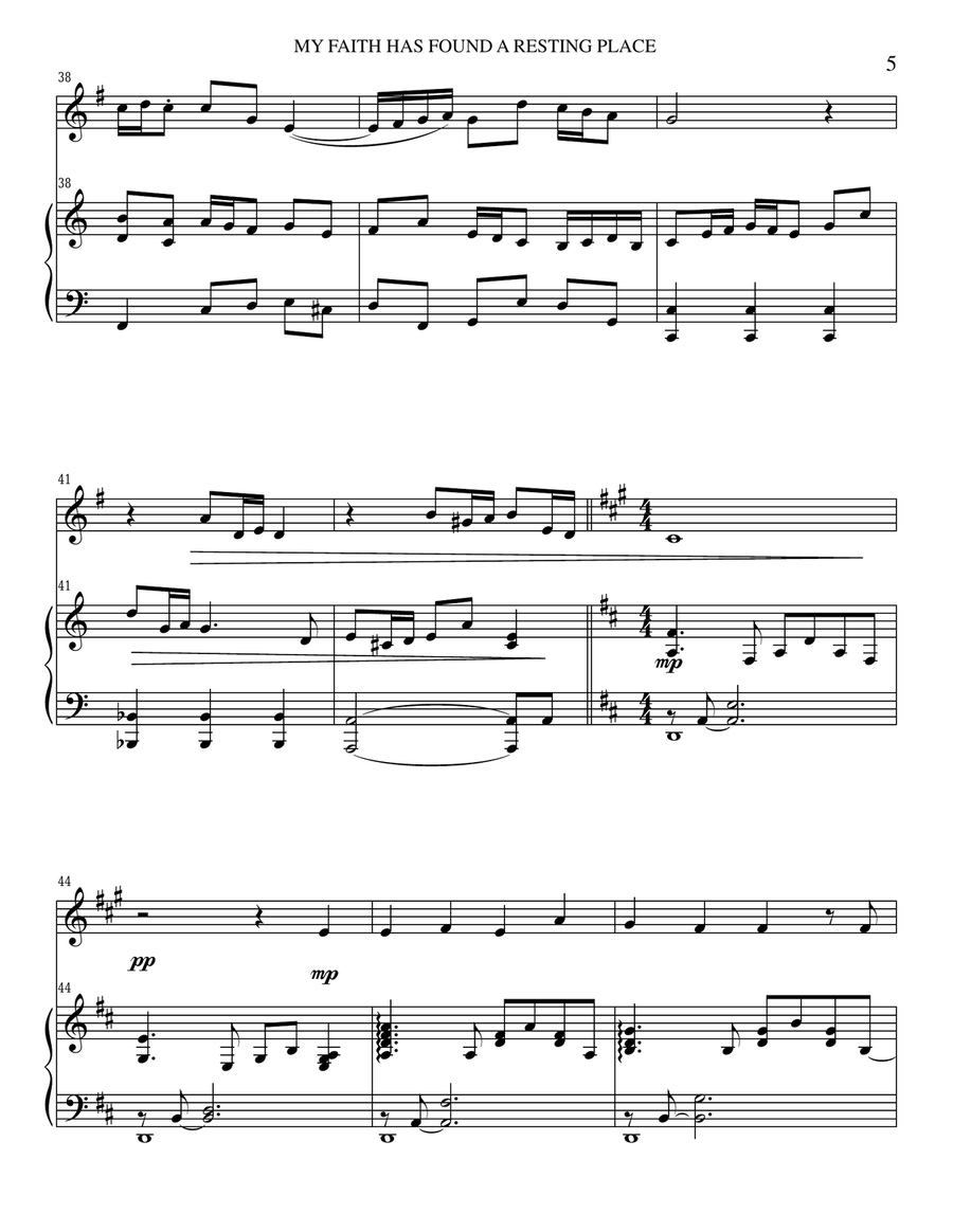 My Faith Has Found a Resting Place (F Hrn Piano and F Hrn part) Brass Duet scores gallery preview page 5