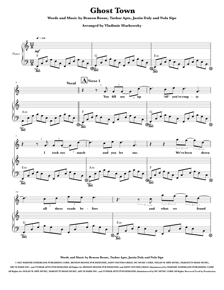 Ghost Town Voice scores gallery preview page 1