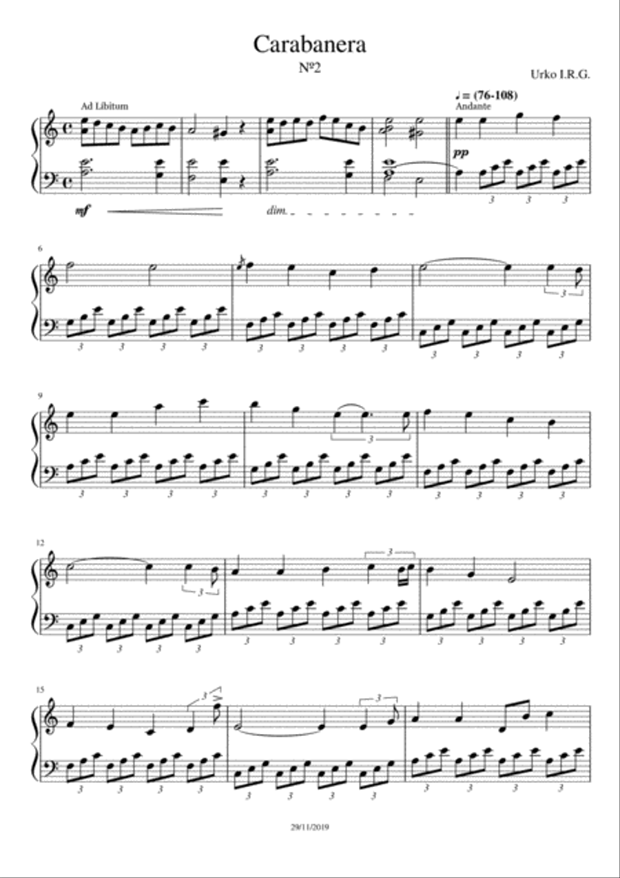 Carabanera N°2 Piano Method scores gallery preview page 1