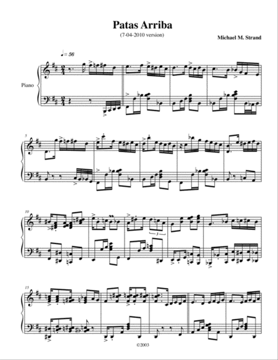 Patas Arriba Piano Solo scores gallery preview page 2