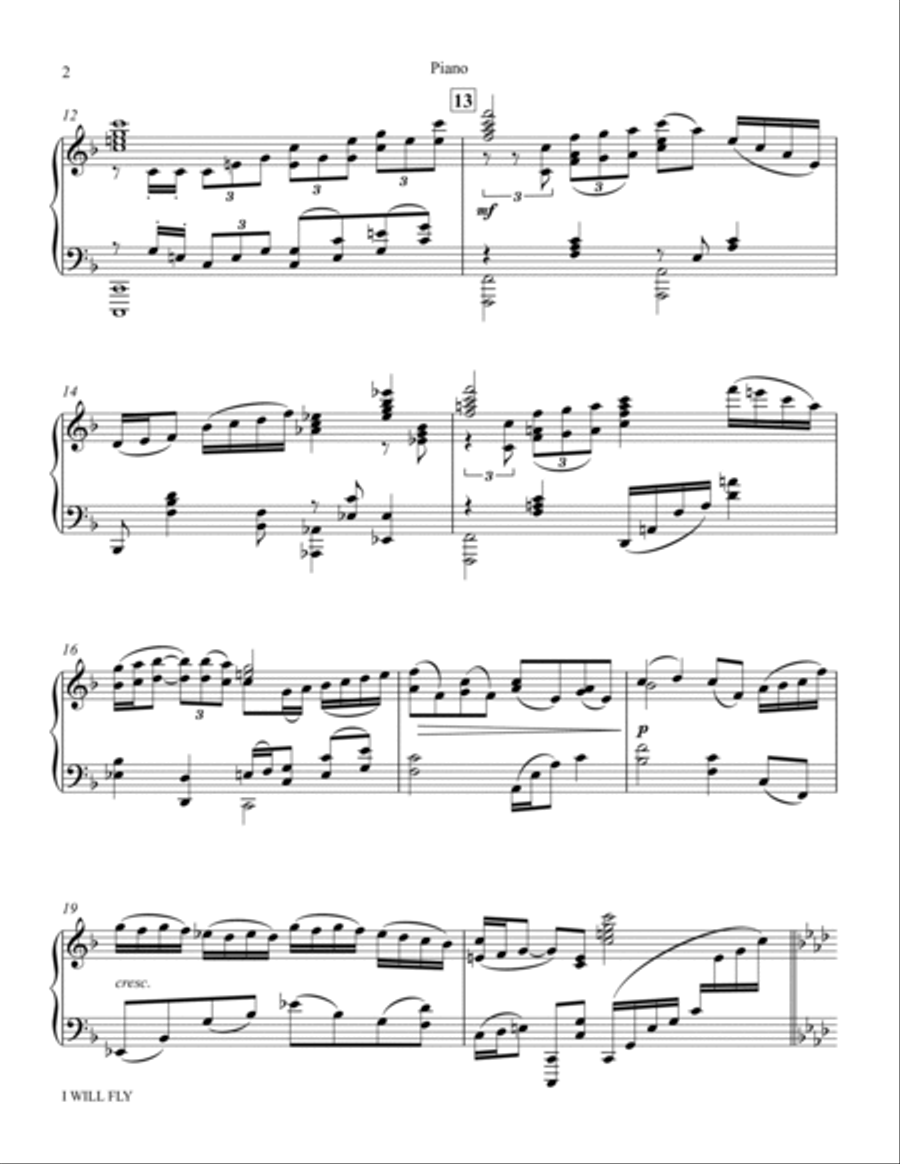 I Will Fly - Piano (SATB) 4-Part scores gallery preview page 2