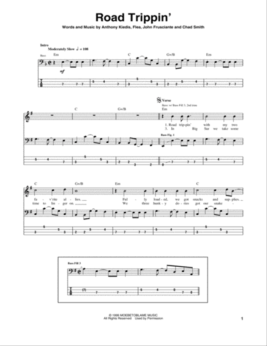 Road Trippin' Guitar Tablature scores gallery preview page 1
