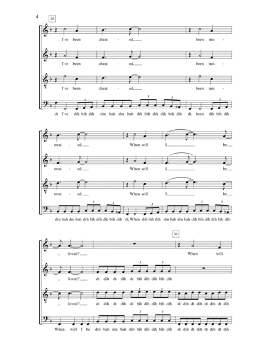 When Will I Be Loved 4-Part scores gallery preview page 4