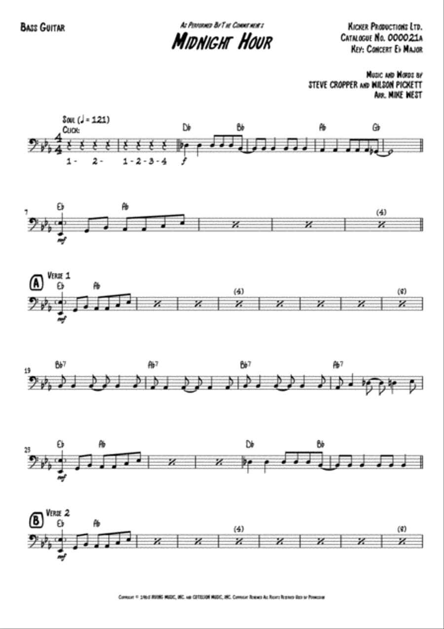 In The Midnight Hour In The Midnight Hour Bass Guitar scores gallery preview page 2
