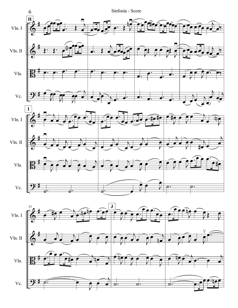Christmas Oratorio (Sinfonia) for String Quartet String Quartet scores gallery preview page 6