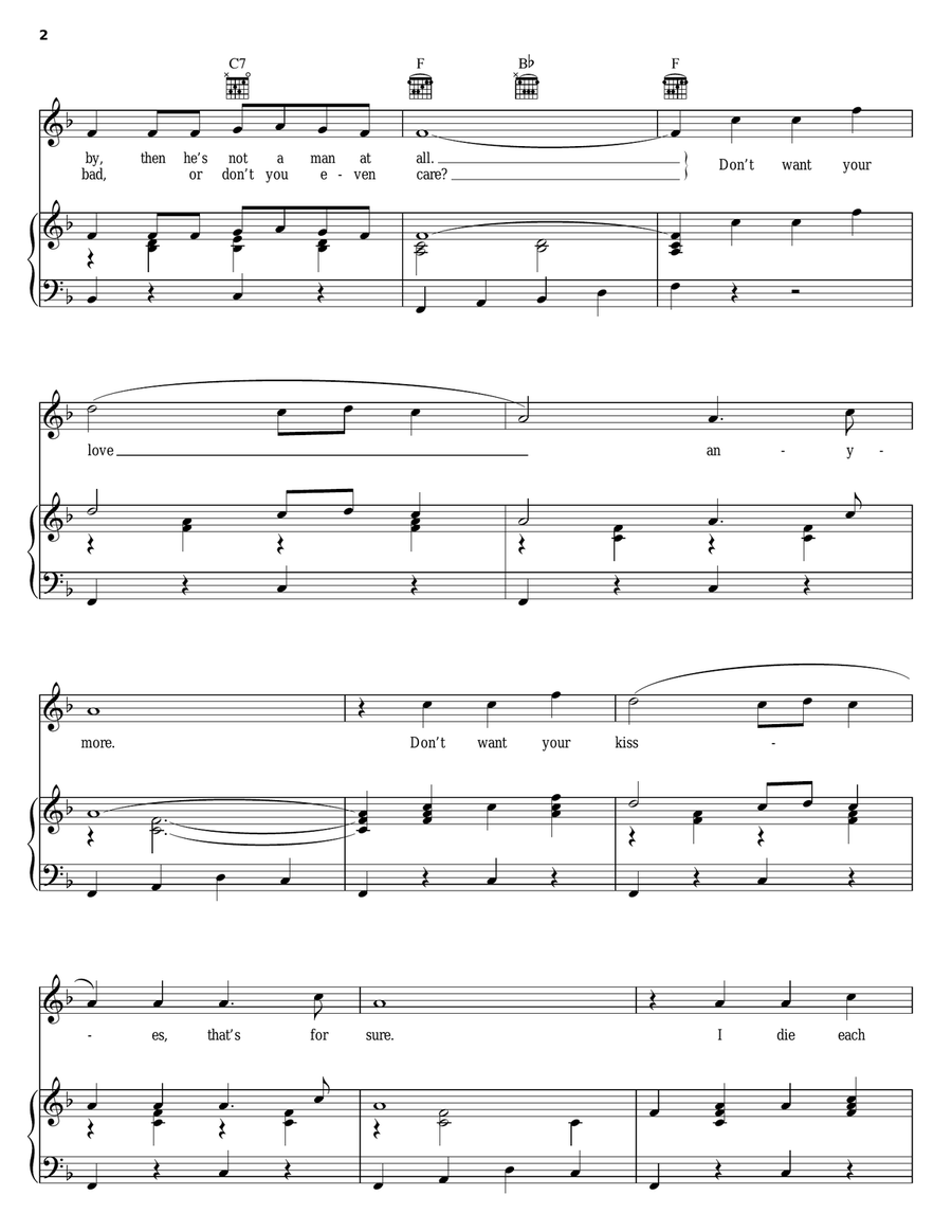 Cathy's Clown Piano, Vocal, Guitar scores gallery preview page 2
