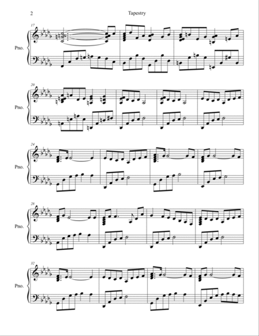Tapestry (The Colors of Love) - instrumental Piano Solo scores gallery preview page 2