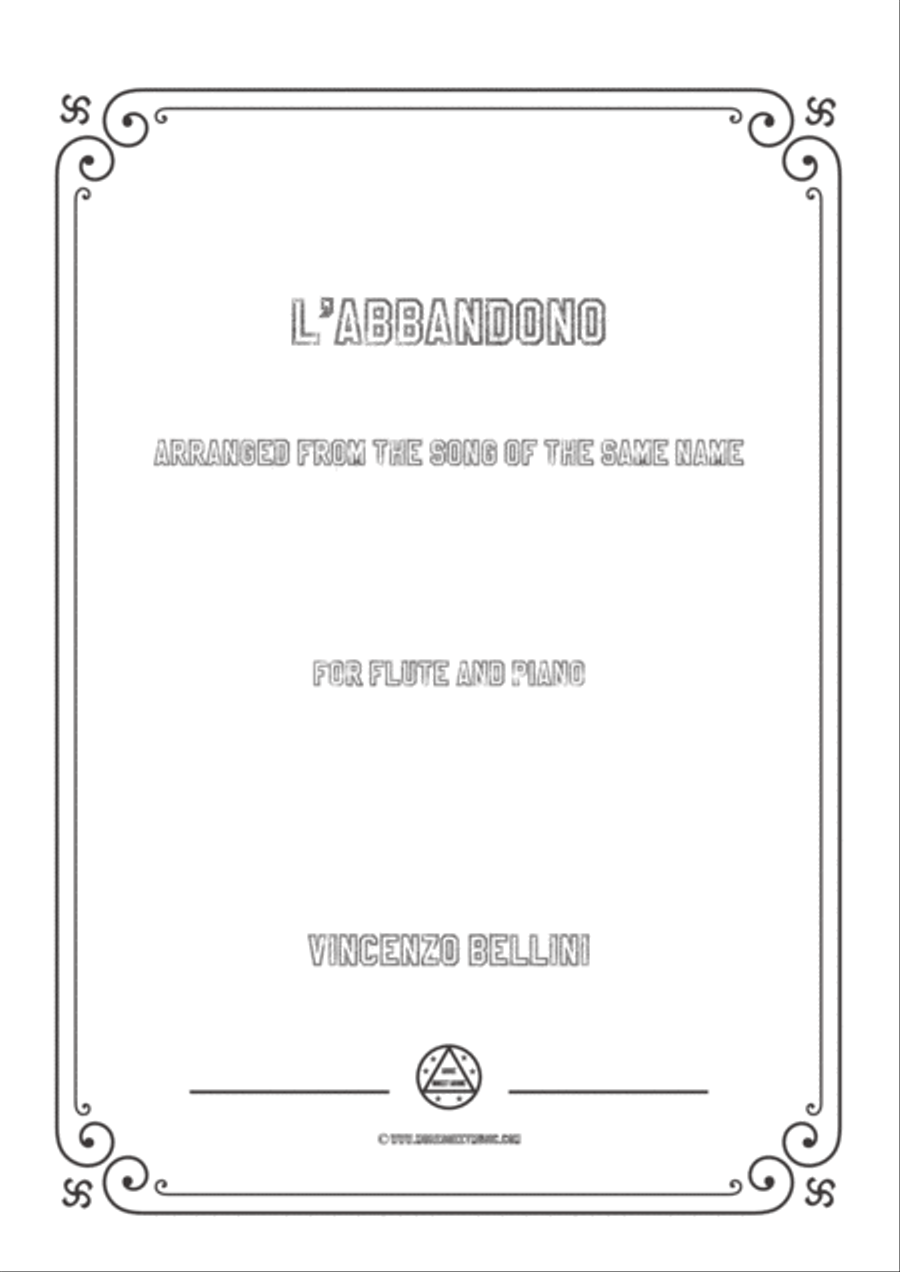 Bellini-L'abbandono,for Flute and Piano Flute scores gallery preview page 1