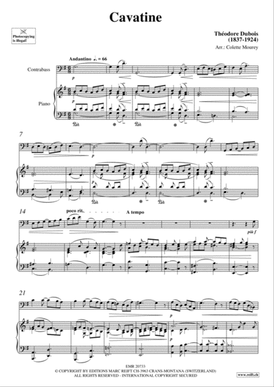Cavatine Cavatine Double Bass scores gallery preview page 3