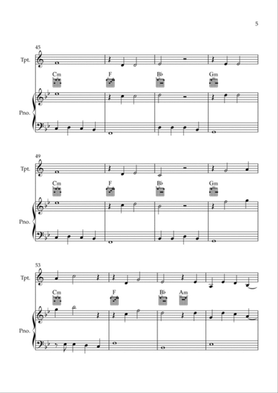 Flowers B-Flat Trumpet scores gallery preview page 5