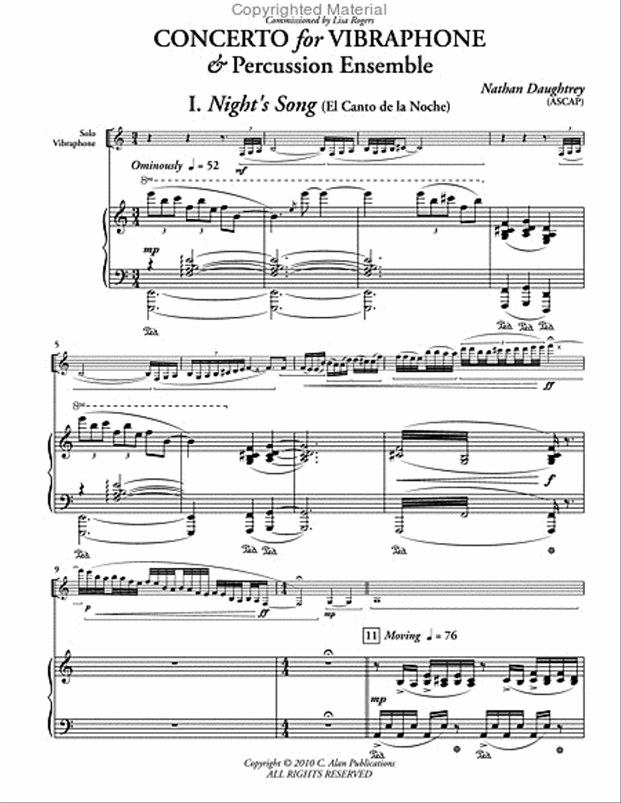 Concerto for Vibraphone (piano reduction) Percussion Ensemble scores gallery preview page 2