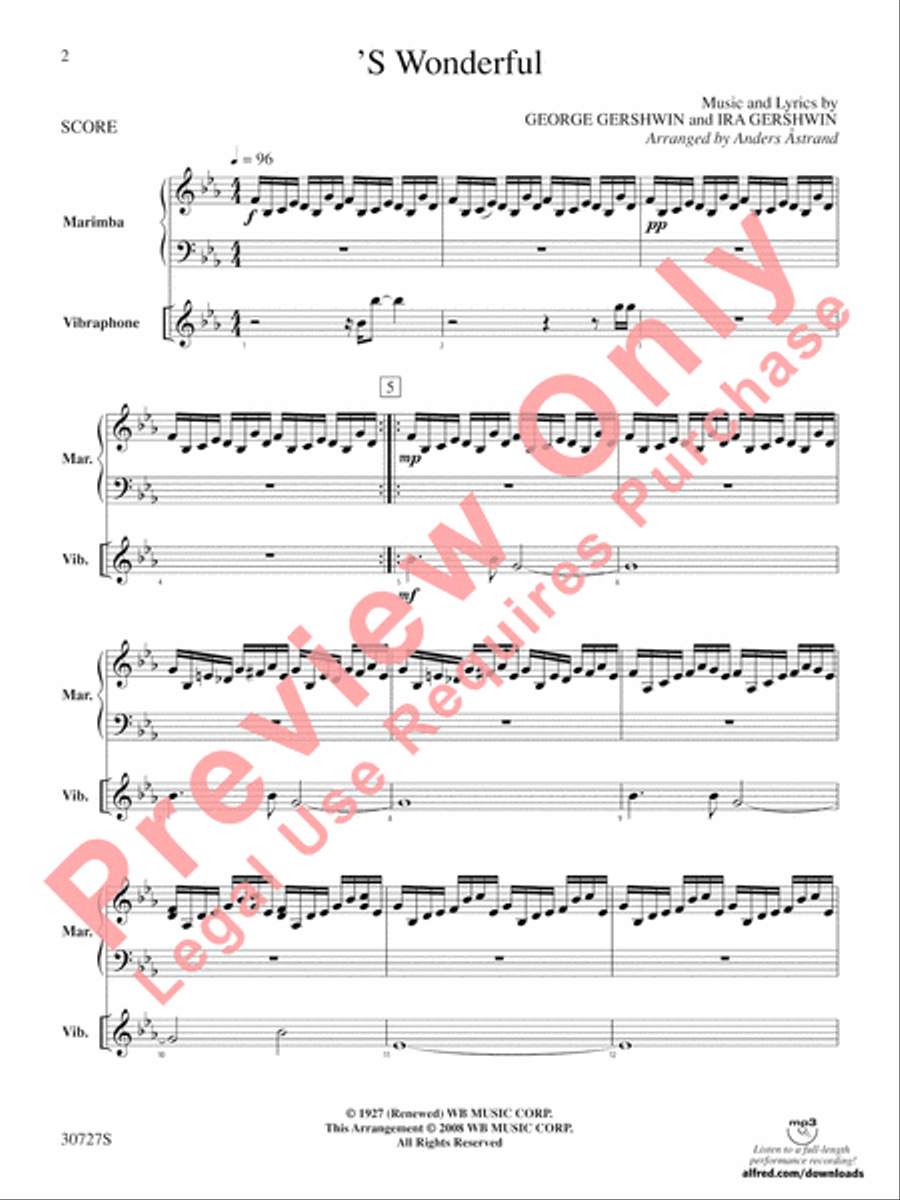 The Gershwin Mallet Collection Percussion scores gallery preview page 3