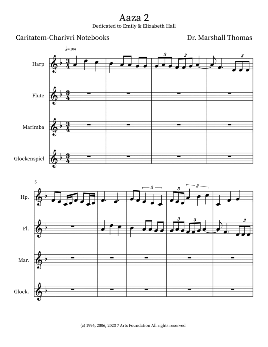 Aaza 2 Flute scores gallery preview page 1
