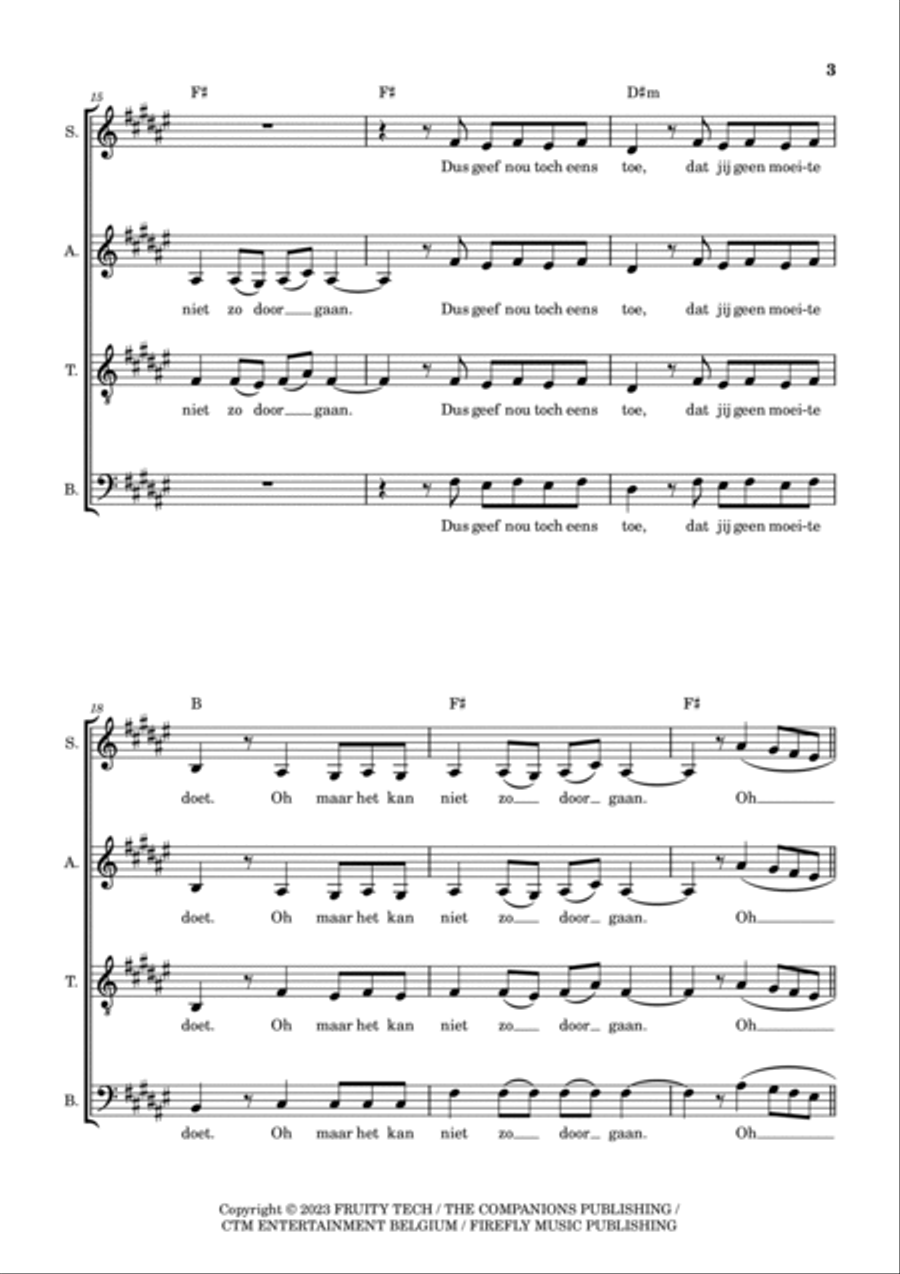 Wat Wil Je Van Mij 4-Part scores gallery preview page 3