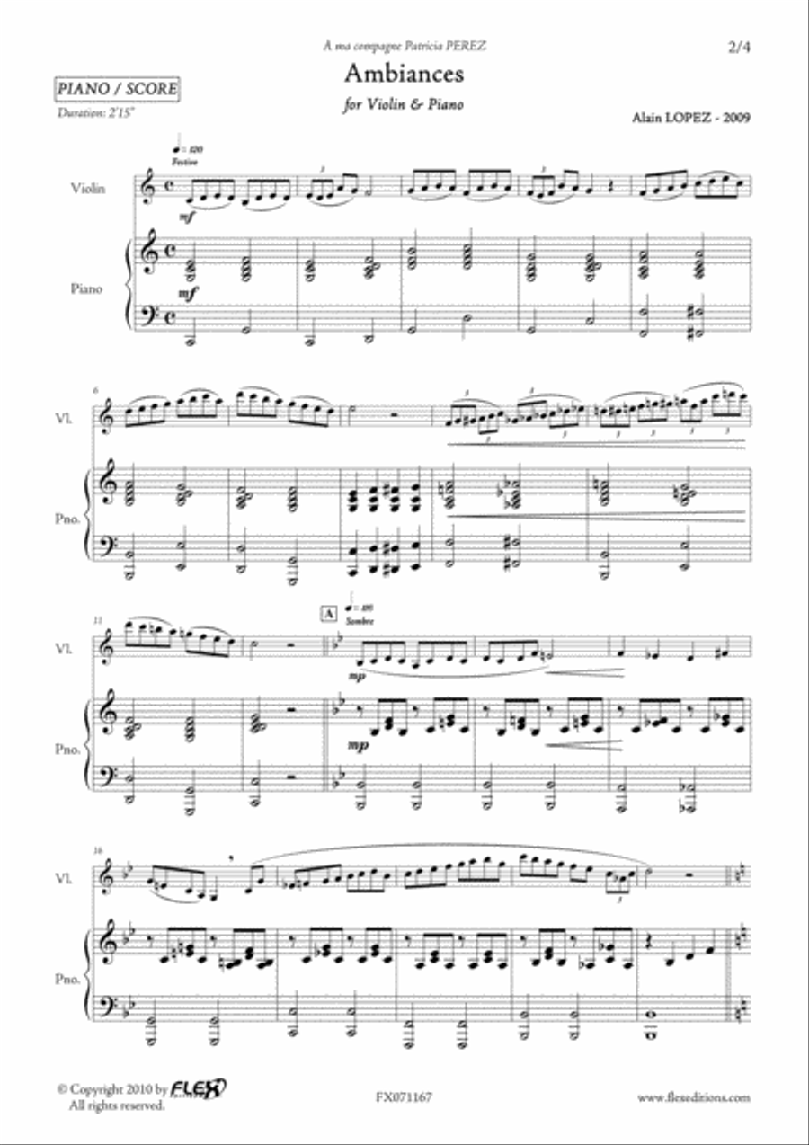 Ambiances Violin Solo scores gallery preview page 2