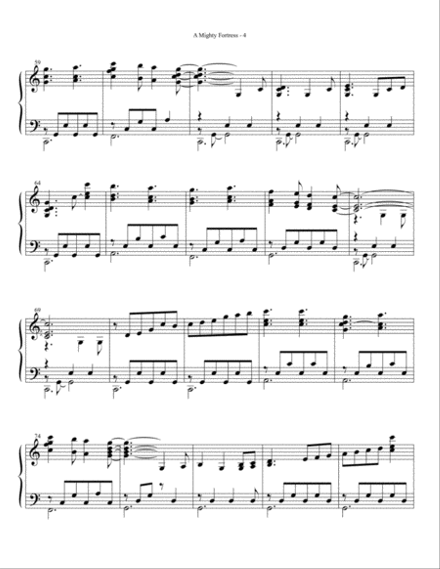 A Mighty Fortress - Piano Solo by Eric Carlson Piano Solo scores gallery preview page 4