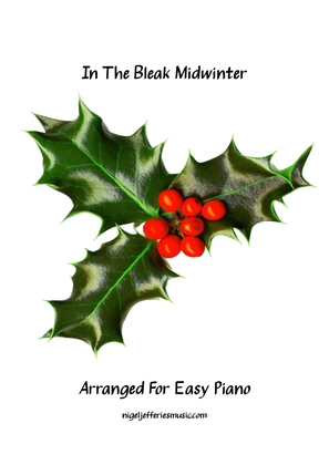 Book cover for In The Bleak Midwinter arranged for easy piano