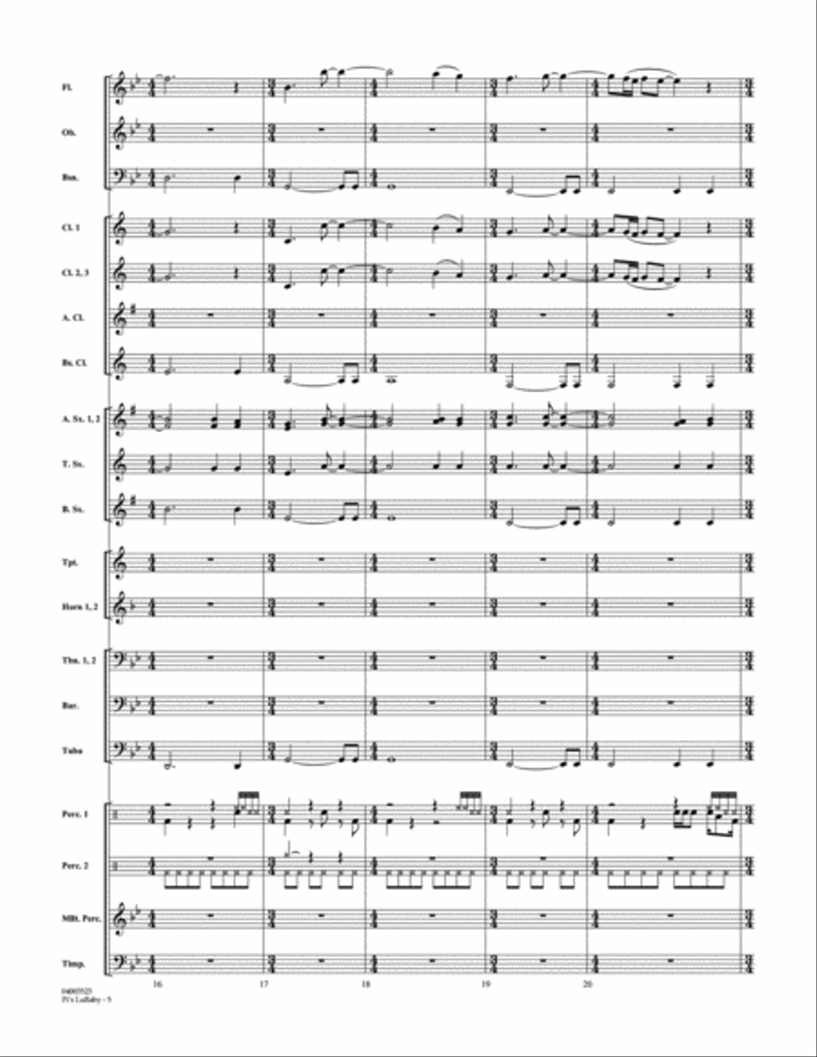 Pi's Lullaby (from Life of Pi) - Conductor Score (Full Score) Concert Band scores gallery preview page 5