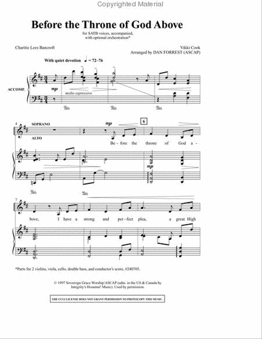 Before the Throne of God Above 4-Part scores gallery preview page 2