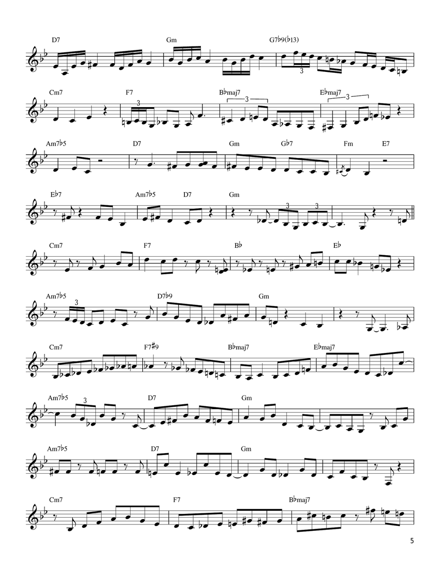 Autumn Leaves Piano Solo scores gallery preview page 5