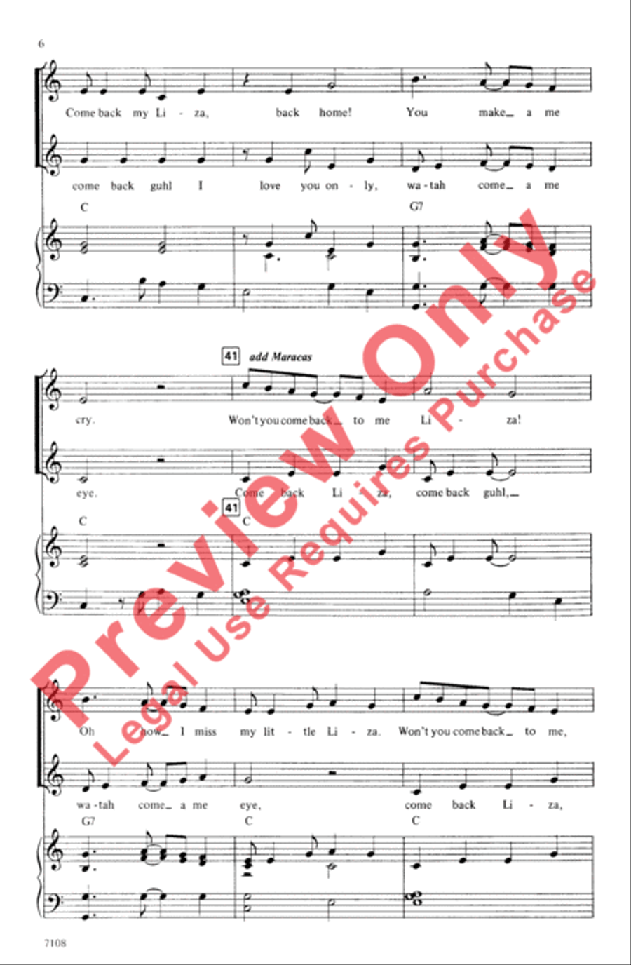 Watah Come a Me Eye 2-Part scores gallery preview page 6