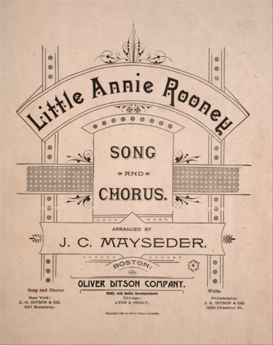 Little Annie Rooney. Song and Chorus Choir scores gallery preview page 1