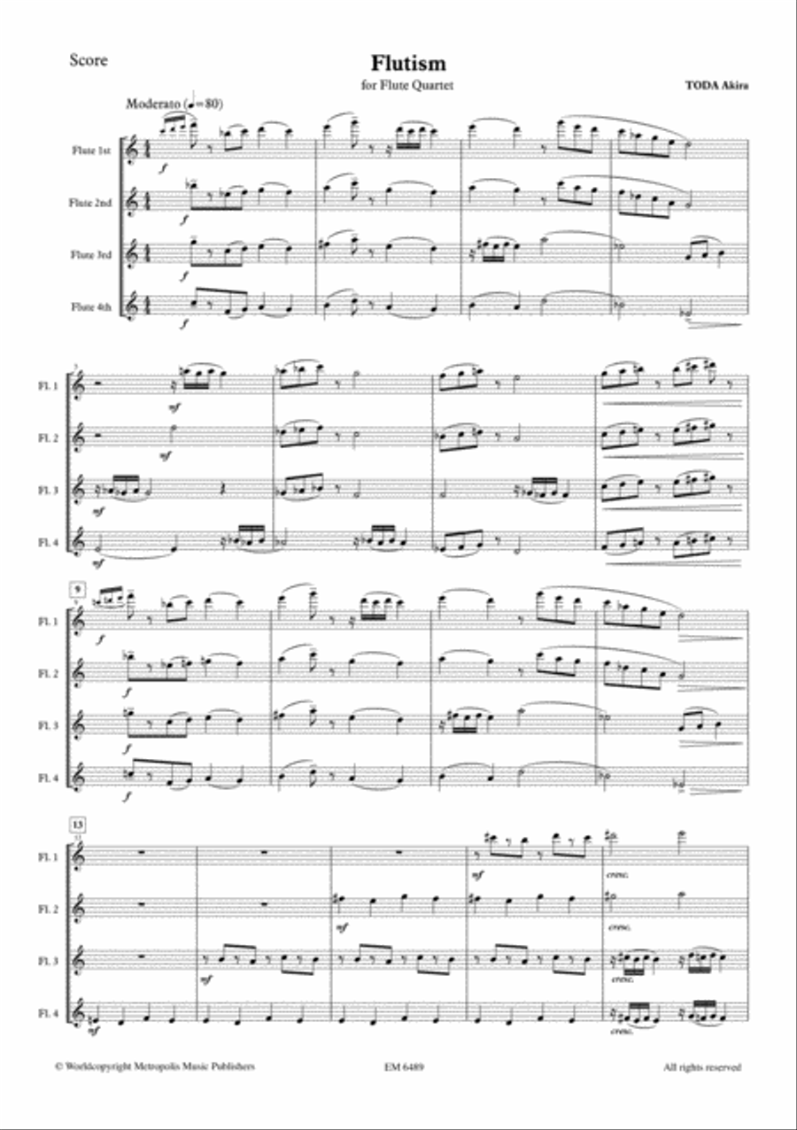 Flutism for Flute Quartet Flute Quartet scores gallery preview page 2