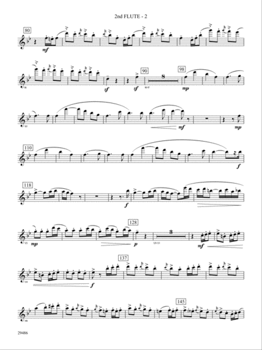 Polka from The Bartered Bride: 2nd Flute Concert Band scores gallery preview page 2
