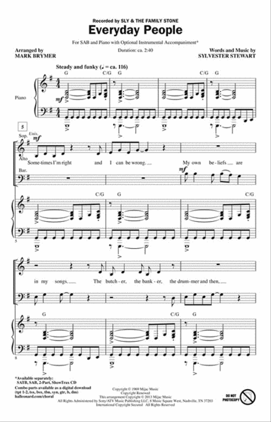 Everyday People 3-Part scores gallery preview page 2